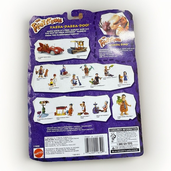 Flintstones Movie Licking Dino Action Figure Vintage 1993 Mattel New Sealed - Picture 2 of 2